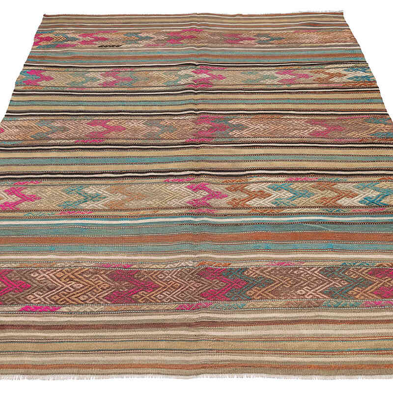 Vintage Denizli Kilim Rug - 4' 10" x 7' 5" (58" x 89") - K0072523