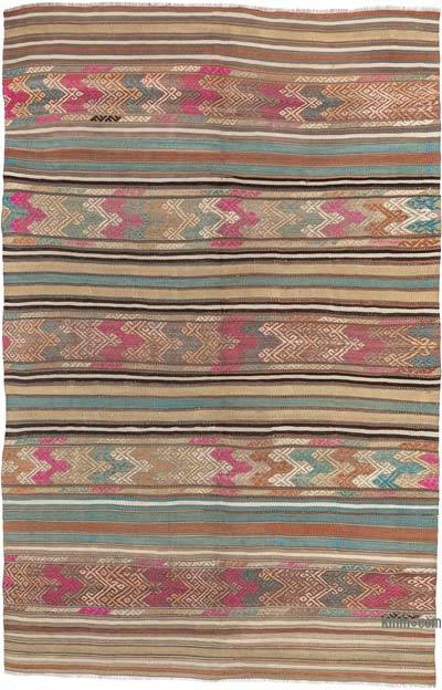 Vintage Denizli Kilim Rug - 4' 10" x 7' 5" (58" x 89")