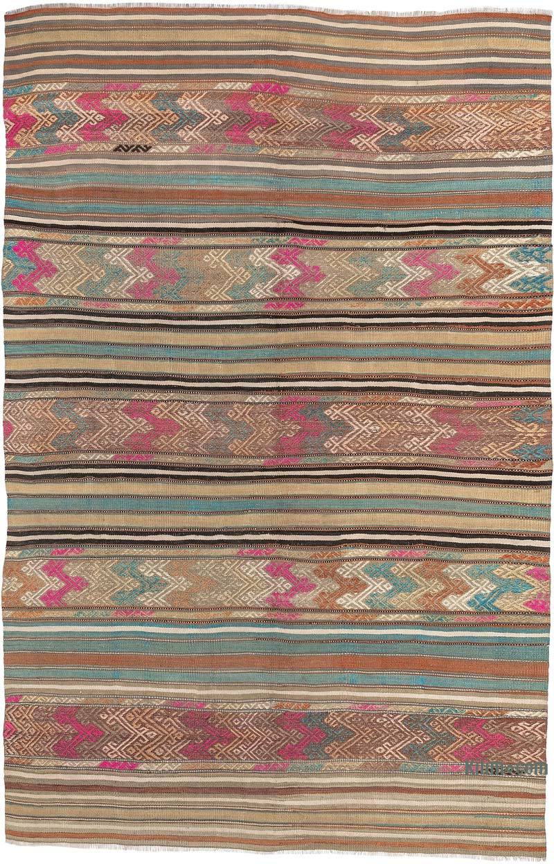 Vintage Denizli Kilim Rug - 4' 10" x 7' 5" (58" x 89") - K0072523