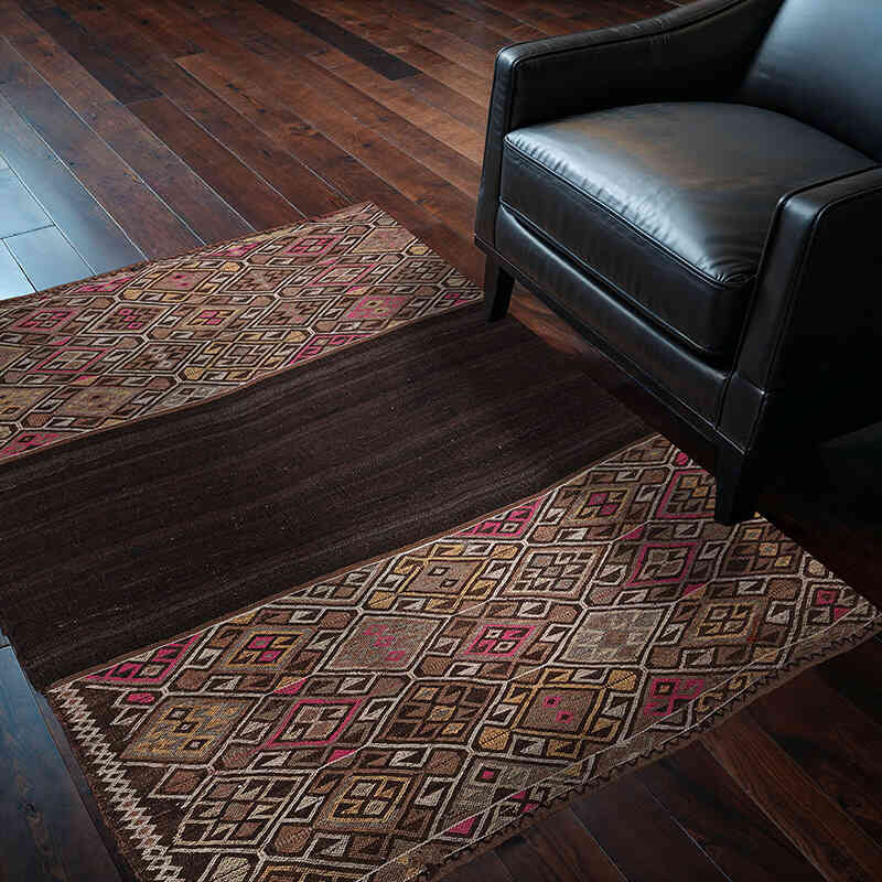 Alfombra Vintage Bayburt Kilim - 126 cm x 148 cm - K0072533