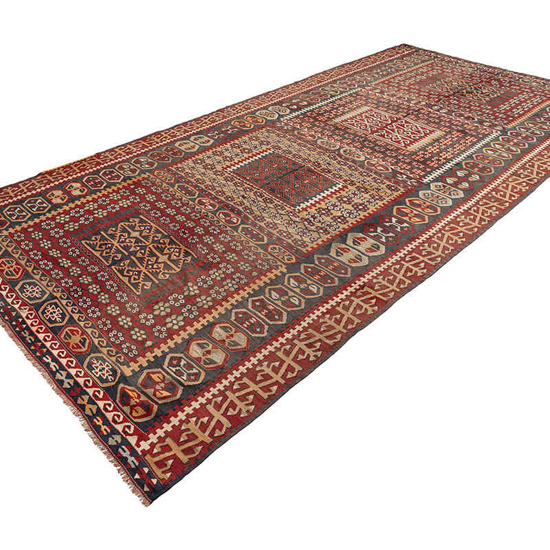Vintage Kayseri Kilim Rug - 6' 4" x 12' 6" (76" x 150") - K0072542