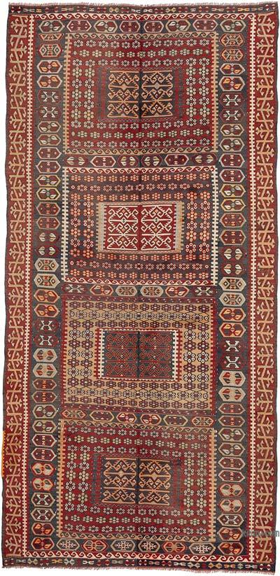 Vintage Kayseri Kilim Rug - 6' 4" x 12' 6" (76" x 150")