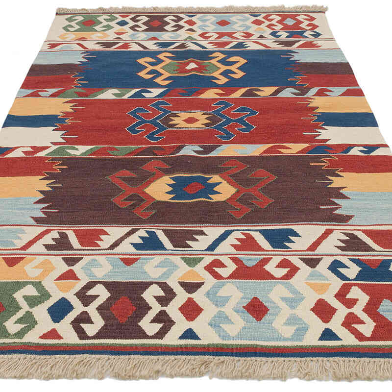 Nueva Alfombra Turca Kilim - 124 cm x 190 cm - K0072823