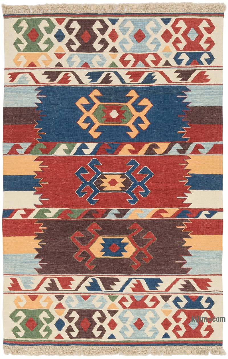 Nueva Alfombra Turca Kilim - 124 cm x 190 cm - K0072823