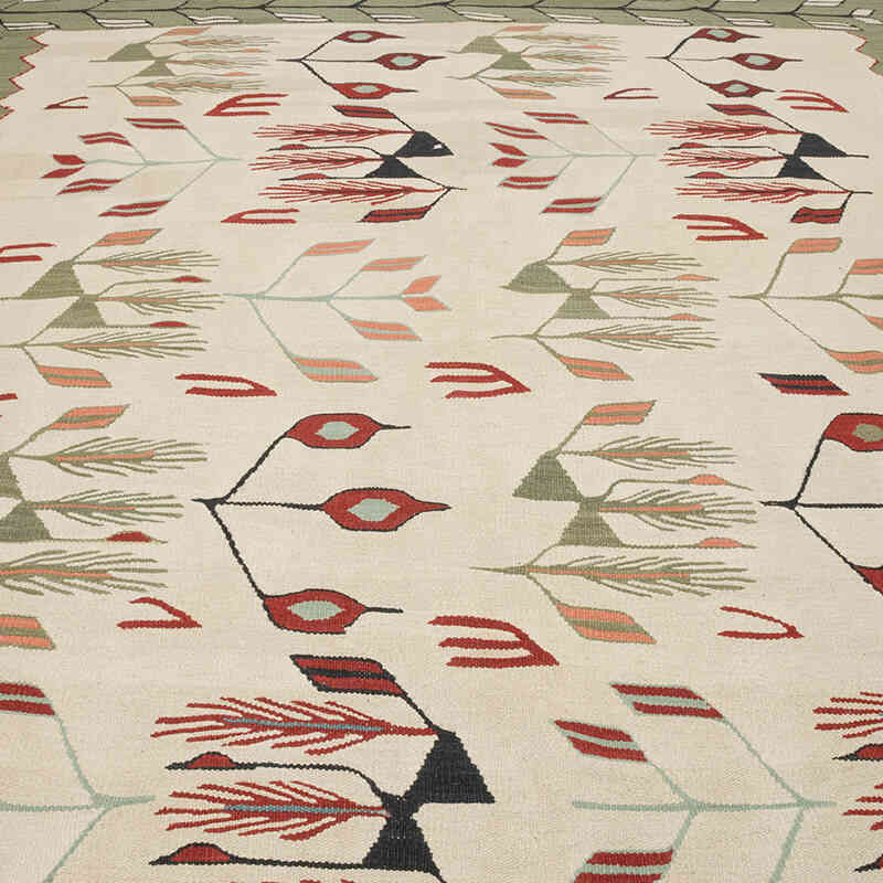 New Handwoven Turkish Kilim Rug - 7' 8" x 9' 9" (92" x 117") - K0072825