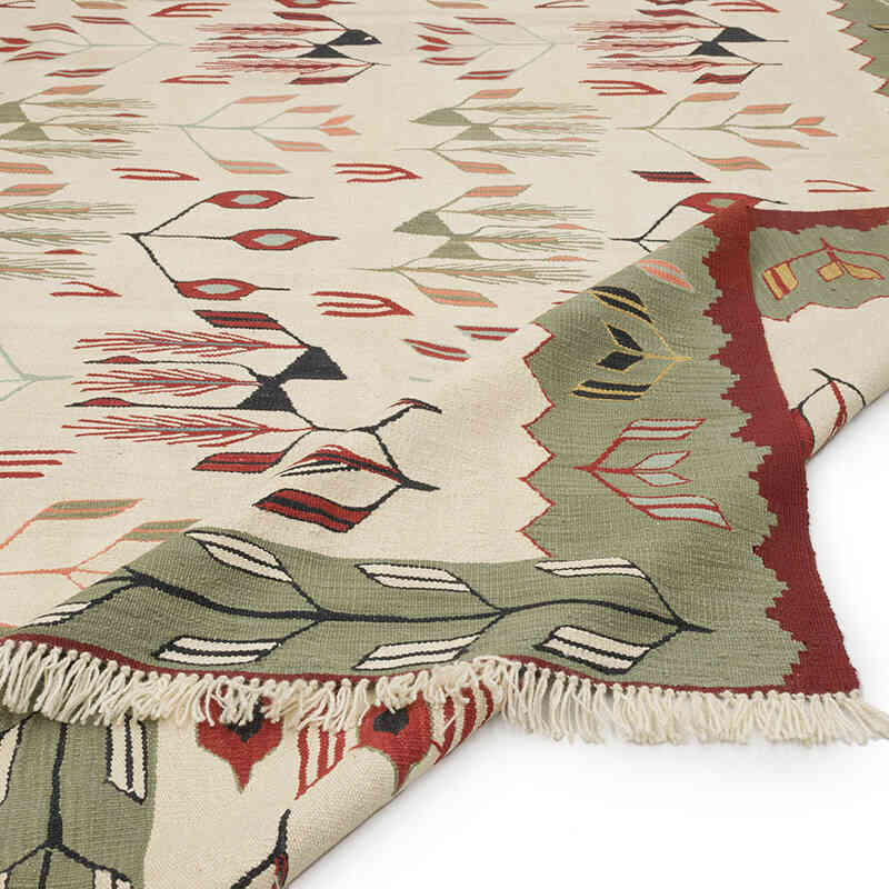 New Handwoven Turkish Kilim Rug - 7' 8" x 9' 9" (92" x 117") - K0072825