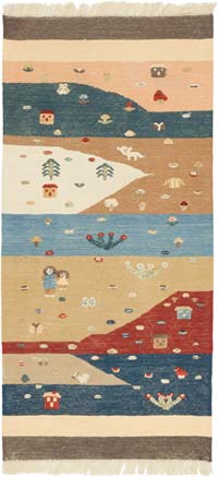 New Handwoven Turkish Kilim Rug - 3' 1" x 6' 7" (37" x 79")