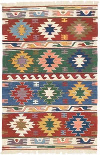 New Handwoven Turkish Kilim Rug - 4'  x 6' 1" (48" x 73")
