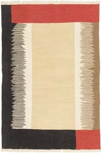 New Handwoven Turkish Kilim Rug - 4' 1" x 5' 11" (49" x 71")