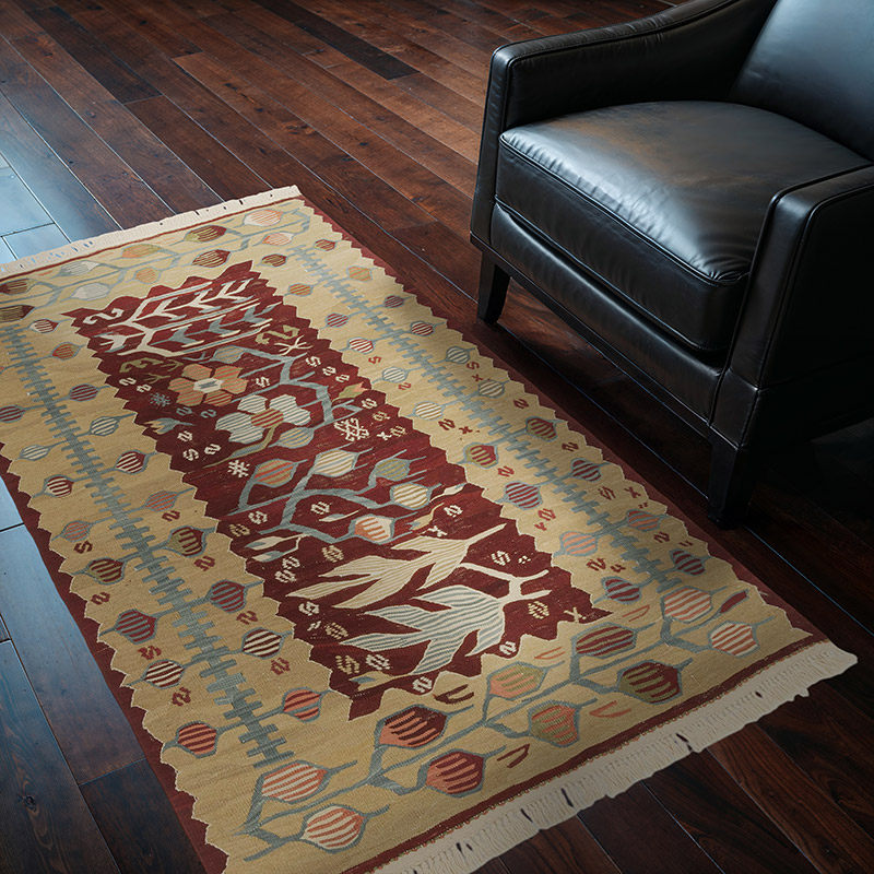 New Handwoven Turkish Kilim Rug - 3' 10" x 5' 7" (46" x 67") - K0072850