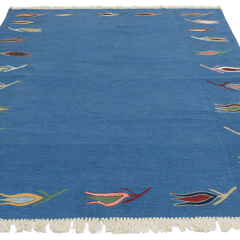 New Handwoven Turkish Kilim Rug - 5' 1" x 6' 9" (61" x 81") - K0072851