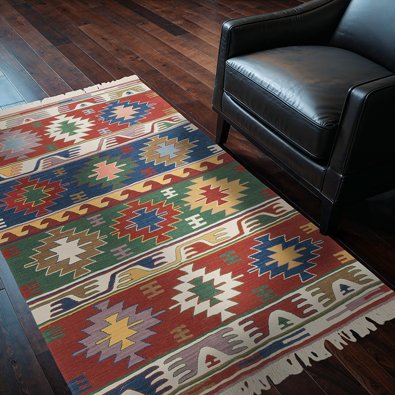 New Handwoven Turkish Kilim Rug - 4' 1" x 6' 1" (49" x 73") - K0072853