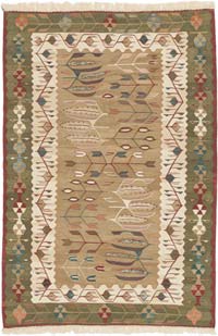 New Handwoven Turkish Kilim Rug - 3' 9" x 5' 7" (45" x 67")