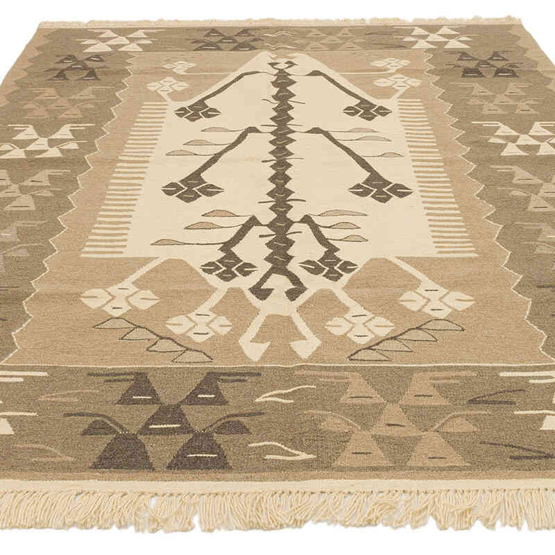New Handwoven Turkish Kilim Rug - 6'  x 7' 9" (72" x 93") - K0072860
