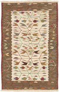 New Handwoven Turkish Kilim Rug - 3' 11" x 6'  (47" x 72")
