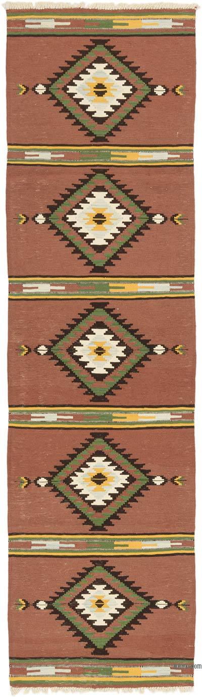 New Handwoven Turkish Kilim Runner - 2' 9" x 9' 11" (33" x 119")