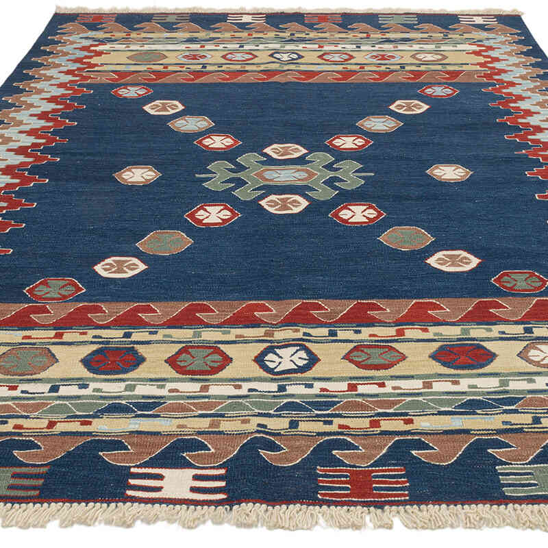 New Handwoven Turkish Kilim Rug - 5' 11" x 8' 2" (71" x 98") - K0072876