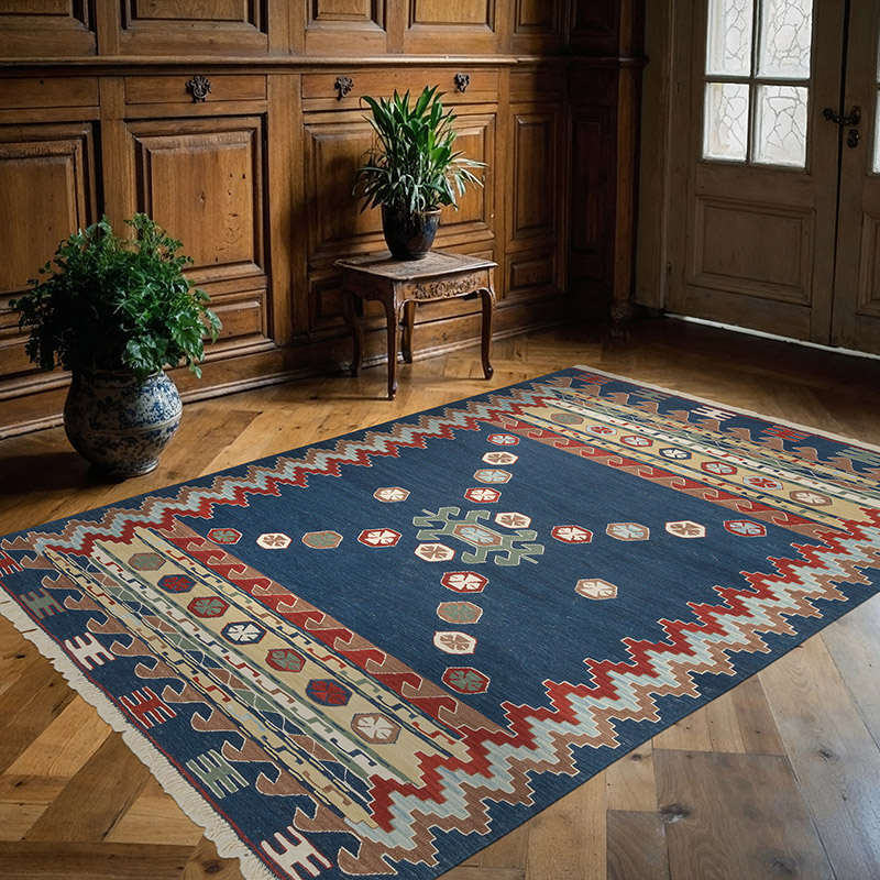New Handwoven Turkish Kilim Rug - 5' 11" x 8' 2" (71" x 98") - K0072876