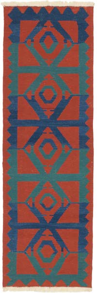 New Handwoven Turkish Kilim Runner - 3' 2" x 9' 7" (38" x 115")