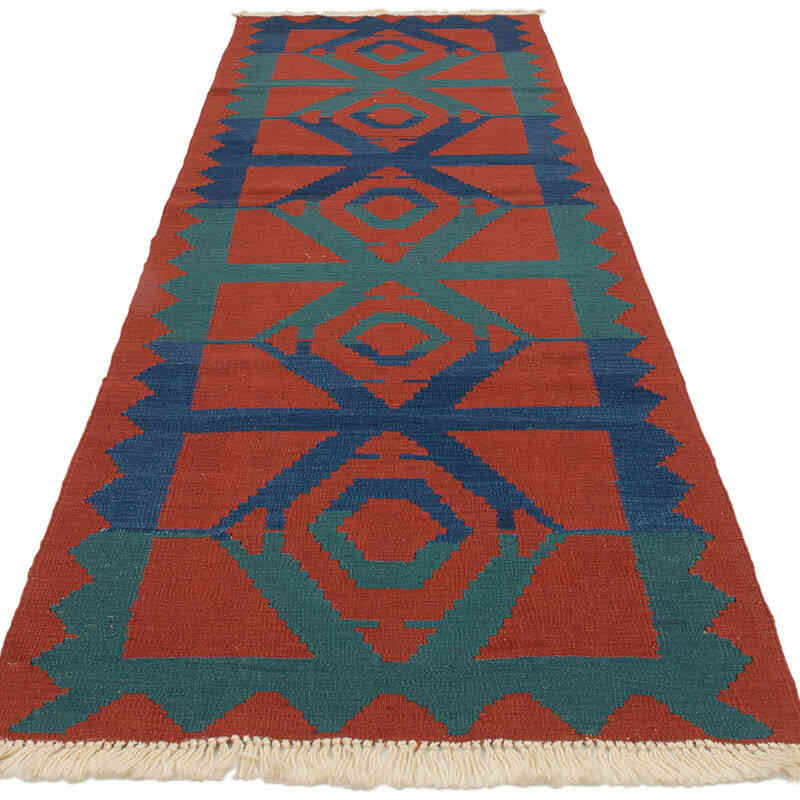 New Handwoven Turkish Kilim Runner - 3' 2" x 9' 7" (38" x 115") - K0072877