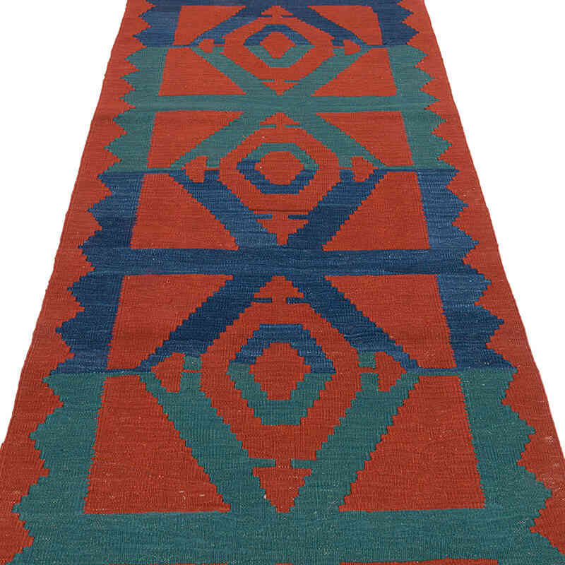 New Handwoven Turkish Kilim Runner - 3' 2" x 9' 7" (38" x 115") - K0072877