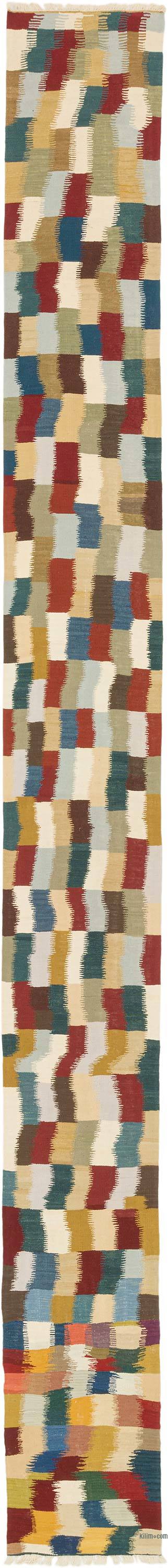 New Handwoven Turkish Kilim Runner - 2' 6" x 25' 2" (30" x 302")