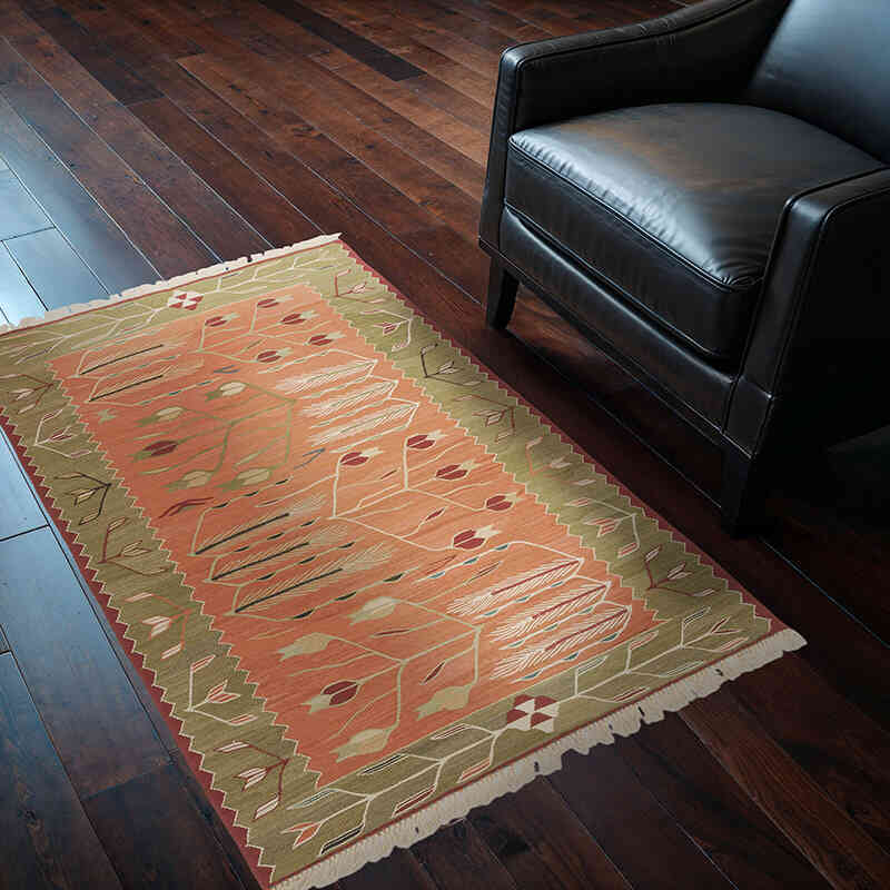 Yeni Kök Boya El Dokuma Kilim - 101 cm x 144 cm - K0072892