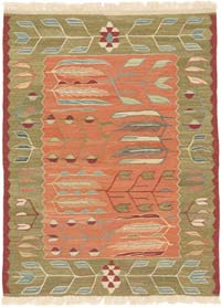 New Handwoven Turkish Kilim Rug - 3'  x 3' 11" (36" x 47")