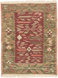 New Handwoven Turkish Kilim Rug - 3'  x 3' 10" (36" x 46")