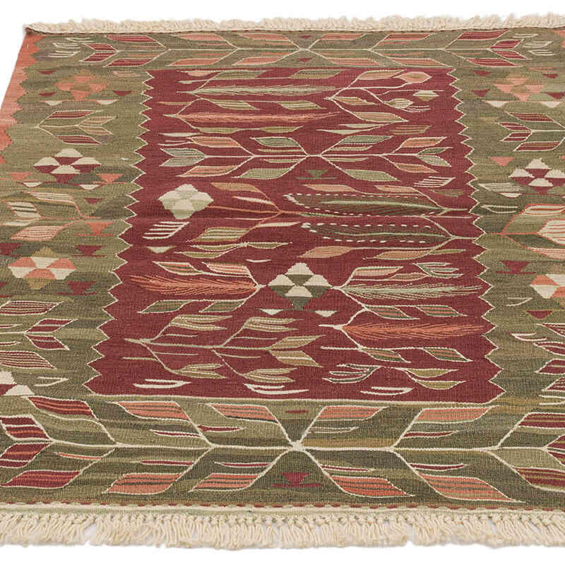 New Handwoven Turkish Kilim Rug - 3'  x 3' 10" (36" x 46") - K0072894