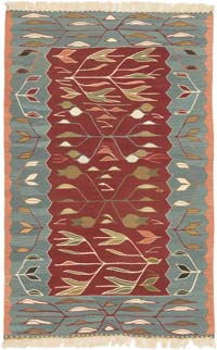 New Handwoven Turkish Kilim Rug - 3' 2" x 4' 9" (38" x 57")