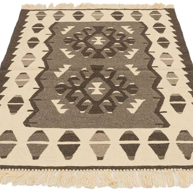 New Handwoven Turkish Kilim Rug - 3'  x 3' 10" (36" x 46") - K0072901