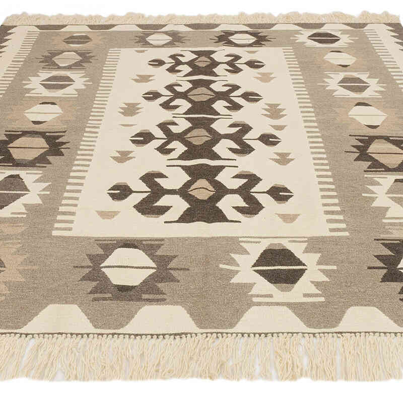 New Handwoven Turkish Kilim Rug - 5' 11" x 7' 1" (71" x 85") - K0072902