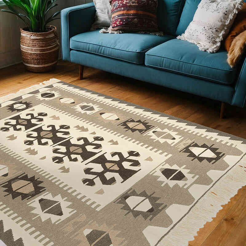 New Handwoven Turkish Kilim Rug - 5' 11" x 7' 1" (71" x 85") - K0072902
