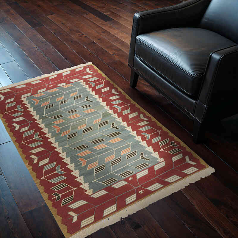Yeni Kök Boya El Dokuma Kilim - 90 cm x 130 cm - K0072904