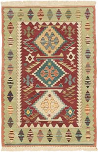 New Handwoven Turkish Kilim Rug - 3' 5" x 4' 11" (41" x 59")