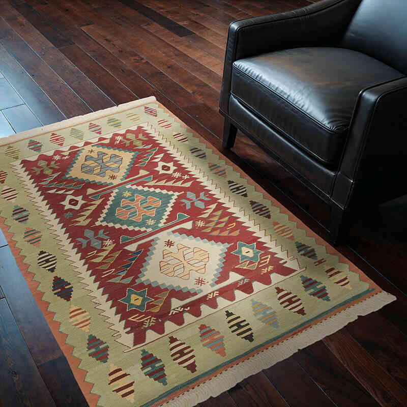Nueva Alfombra Turca Kilim - 104 cm x 150 cm - K0072906