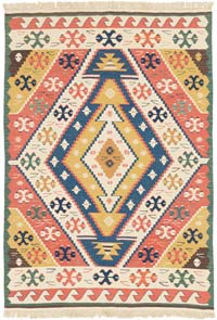 New Handwoven Turkish Kilim Rug - 3' 10" x 5' 6" (46" x 66")