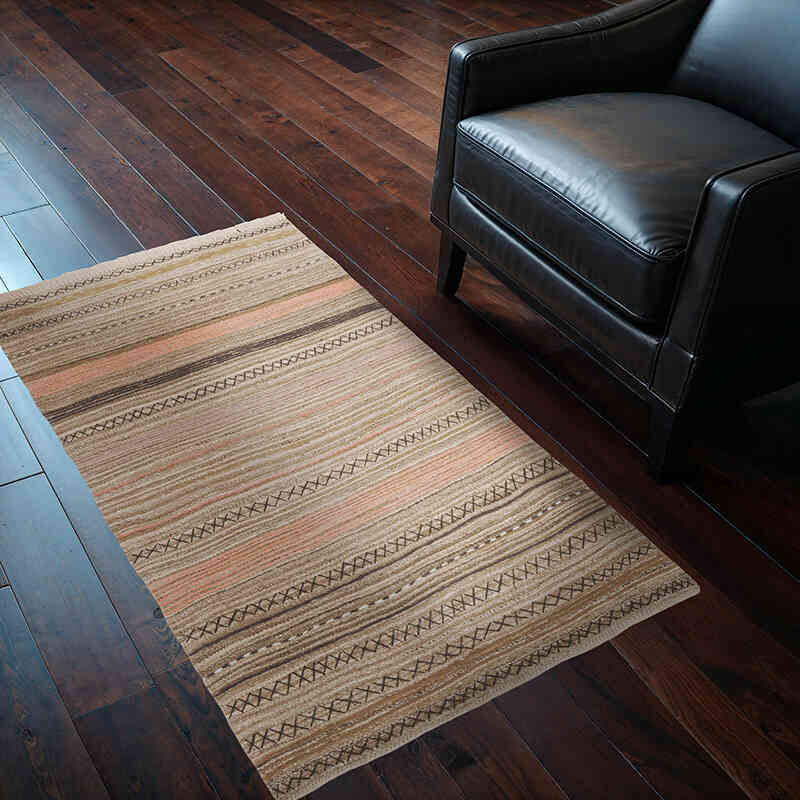 New Handwoven Turkish Kilim Rug - 2' 9" x 4' 7" (33" x 55") - K0072913