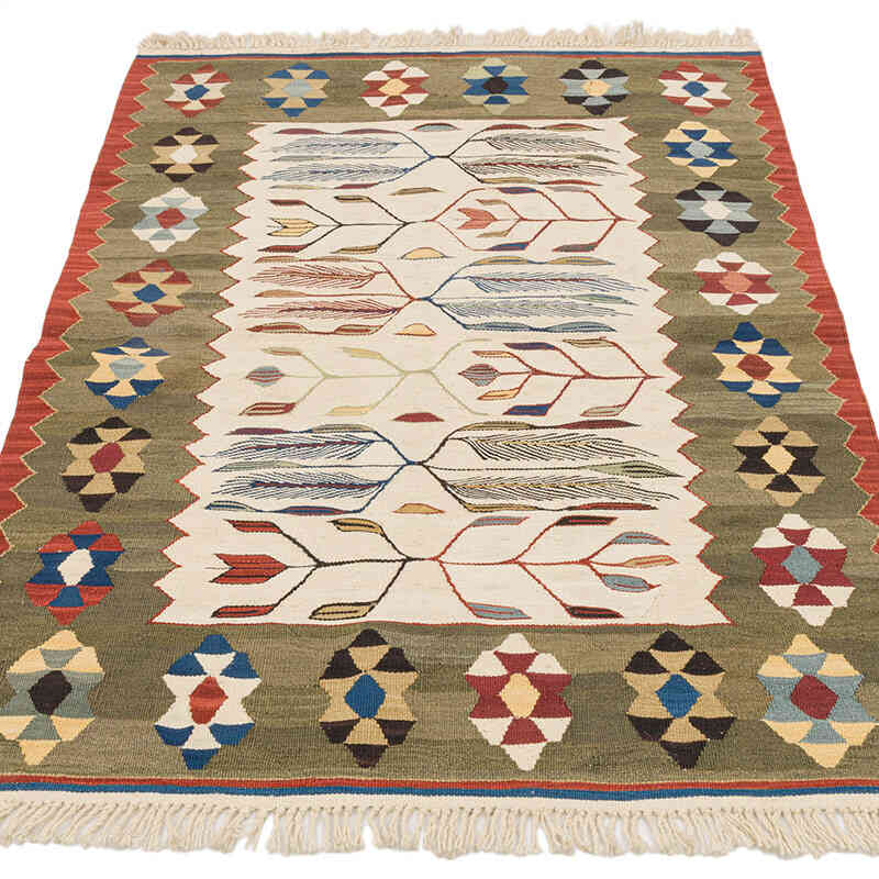 New Handwoven Turkish Kilim Rug - 2' 10" x 4'  (34" x 48") - K0072924