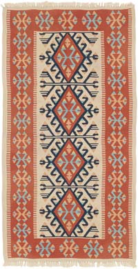 New Handwoven Turkish Kilim Rug - 3' 2" x 6' 1" (38" x 73")