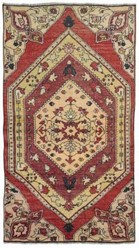 Alfombra Vintage Turca Anudada a Mano - 132 cm x 246 cm
