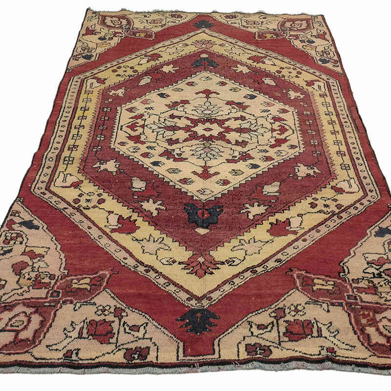 Alfombra Vintage Turca Anudada a Mano - 132 cm x 246 cm - K0072961