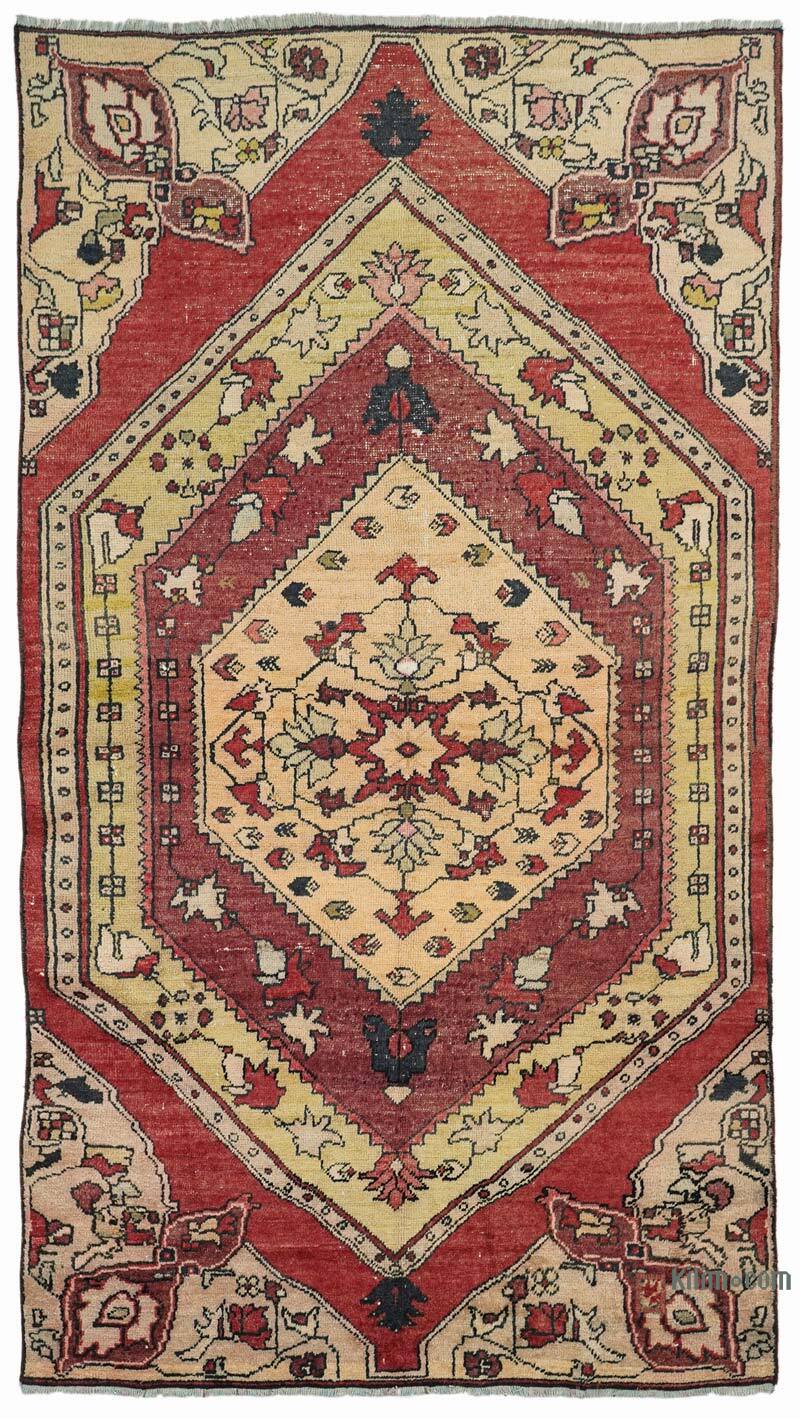 Alfombra Vintage Turca Anudada a Mano - 132 cm x 246 cm - K0072961