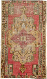 Alfombra Vintage Turca Anudada a Mano - 132 cm x 220 cm