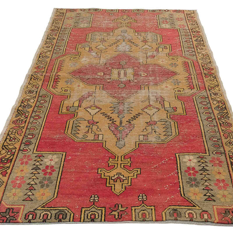 Alfombra Vintage Turca Anudada a Mano - 132 cm x 220 cm - K0072969