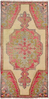 Alfombra Vintage Turca Anudada a Mano - 111 cm x 217 cm