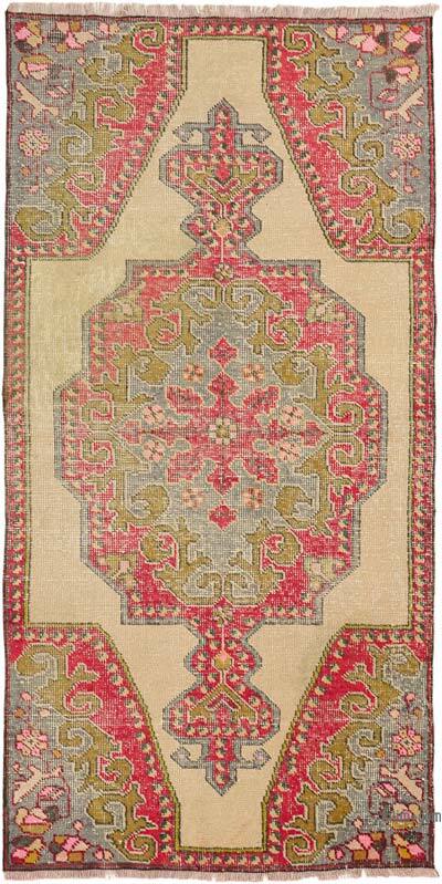 Alfombra Vintage Turca Anudada a Mano - 111 cm x 217 cm