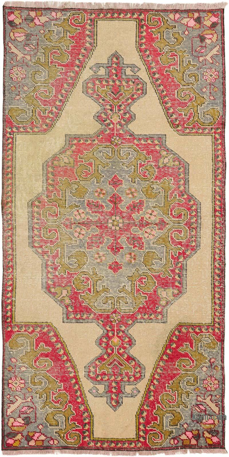 Vintage Turkish Hand-Knotted Rug - 3' 8" x 7' 1" (44" x 85") - K0072974