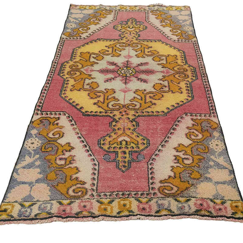 Alfombra Vintage Turca Anudada a Mano - 110 cm x 228 cm - K0072976